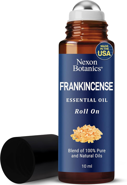 Frankincense Essential Oil Roll-On 10 ml - Pure, Natural Oil with Grapeseed for Aromatherapy & Skin Care - Nexon Botanics