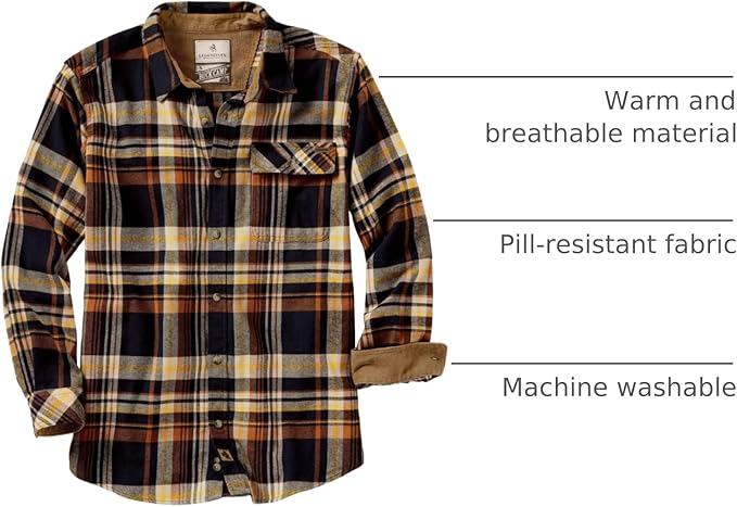 Legendary Whitetails Men's Flannel Shirt Long Sleeve Button Down 100% Cotton