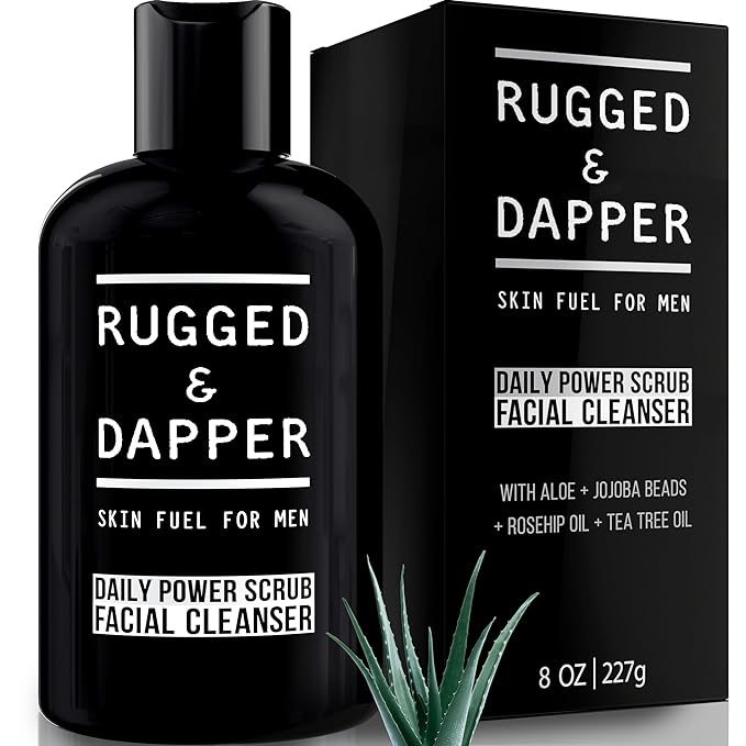 Premium Daily Power Scrub | 8 oz | Exfoliating Mens Face Wash | Deep Cleans + Prevents Breakouts | Face Wash Men's | Natural Ingredients | Made in USA