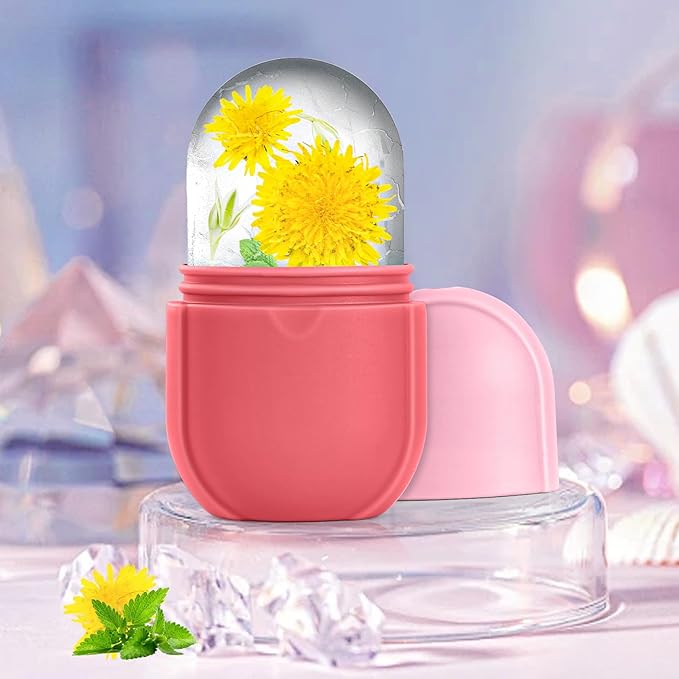 Coquette Ice Roller for Face and Eye, Ice Face Roller, Aesthetic Skin Care Tools Gifts for Women Cute Preppy Stuff,Silicone Ice Mold for Beauty(Pink)