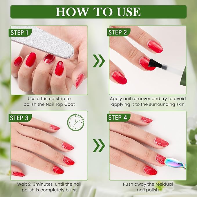 Gel Nail Polish Remover 2 PCS- Gel Polish Remover for Gel Nails Professional 2-5 Minute, Easy and Quick Remove Gel Polish at Home