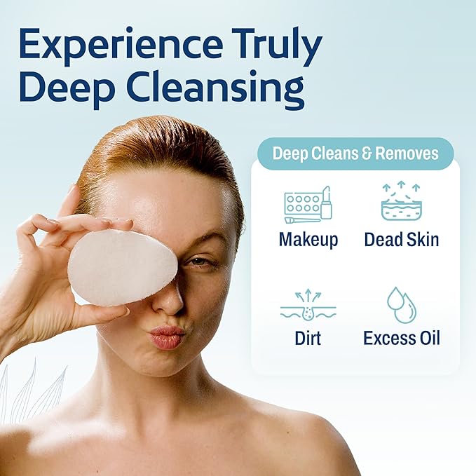 HartFelt 2ct Tear Drop Face Scrubber for Women | Reusable Facial Sponges for Daily Cleansing | Facial Exfoliating Pads for Removing Dead Skin, Dirt & Makeup | Made in USA