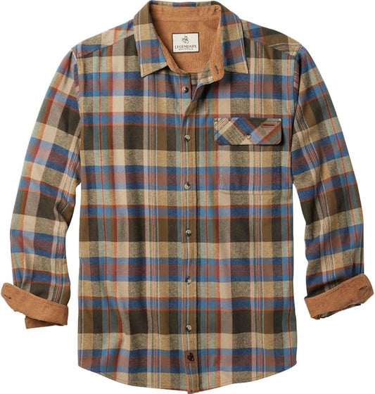 Legendary Whitetails Men's Flannel Shirt Long Sleeve Button Down 100% Cotton