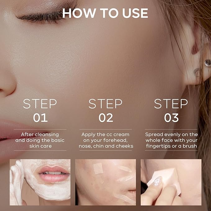 CC Cream Tinted Moisturizer with SPF 15, Color Correcting CC Cream, Even Skin Tone, Cover Blemish, Lightweight Hydrating Matte CC Cream, Long Lasting Waterproof CC Cream Foundation(Natural)