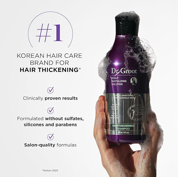 Dr. Groot Thickening Essentials Set for Hair Loss, Thinning Hair, Repair and Growth with Biotin and Rosemary, Clinically Tested Scalp Treatment