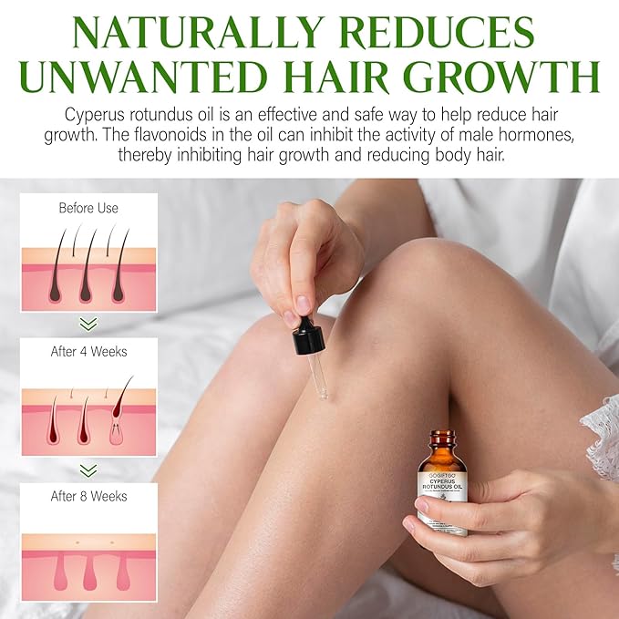 Cyperus Rotundus Oil,Cyperus Oil,Cyprus Rotundus Oil for Hair Removal,Cyperus Oil Natural, Soothing and gentle,Reducing Body Hair Growth,Smooth Skin & Hair Removal,60ml