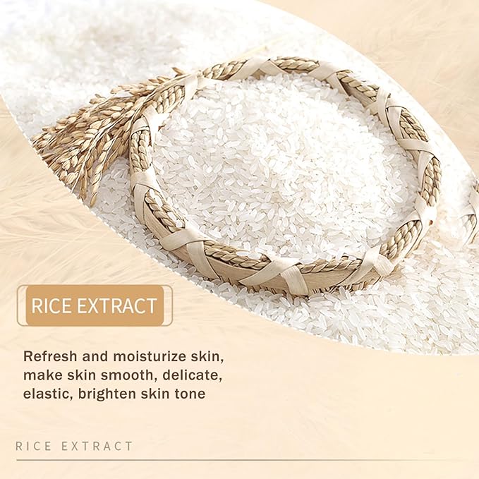 Skincare Gifts for Teenage Girls - Rice Raw Pulp Skin Care Sets & Kits - 5PCS Pamper Gifts for Women with Facial Cleanser-Eye Cream-Face Serum-Mask*2PCS - Gift Set for Firming Hydrating Skin