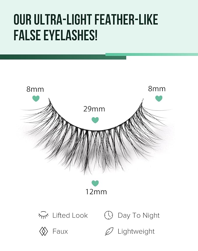 Natural Lashes Wispy False Eyelashes Natural Fake Lashes Fluffy Mink Lashes Short Strip Lashes Pack 7 Pairs
