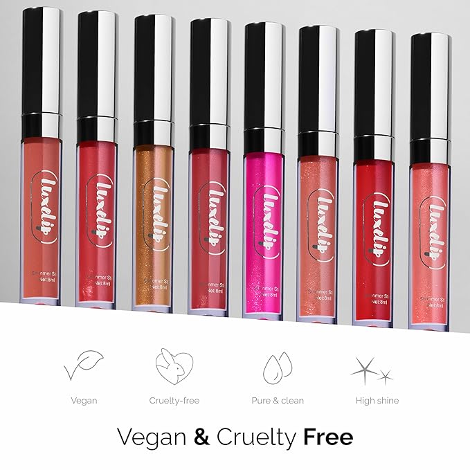 LuxeLip™ Matte Lipstick, Hydrating Non-Sticky Lip Gloss for Luminous Shine & Moisturized Lips, Lightweight, Long-Lasting Glossy Finish, Cruelty-Free Lip Makeup for Women (Champagne Frost, 8ml)