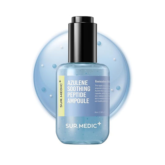 SURMEDIC AZULENE Moisturizing Soothing Ampoule, Hydrating Calming Relief Facial Serum for Dry Face, Sensitive Skin, Barrier Repair, Korean Skin Care 80ml, 2.7 oz
