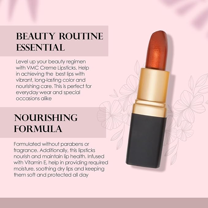 Vera Moore Creme Lipstick, Long Lasting, Lightweight, Moisturizing Opaque Color with Staying Power, Fragrance, and Paraben Free Cosmetics Soft Lipstick (Golden Bronze)