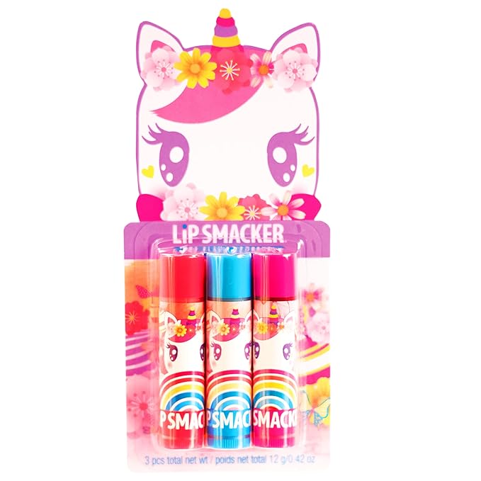 Lip Smacker Magical Unicorn Lip Balm - Moisturizing, Soothing Trio Enchanting Cherry, Rainbow Berry, & Unicorn Delight