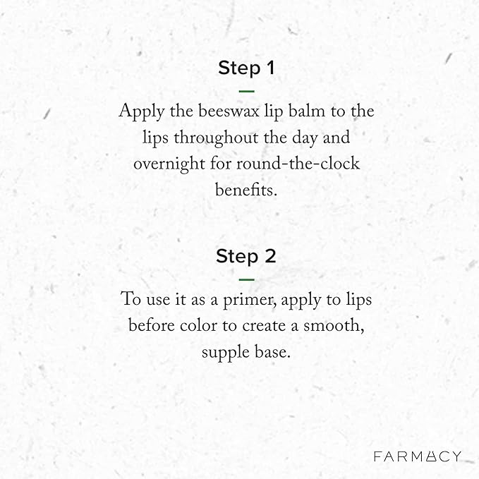 Farmacy Beeswax Lip Balm - Honey Butter Moisturizing Lip Care + Chapped Lip Treatment - Enriched with Cupuaçu + Cocoa Butters, Proprietary Honey Blend and Vitamin E to Nourish, Soften + Heal (3.4g)