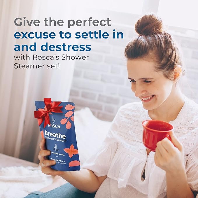 Eucalyptus & Mint Shower Steamers - 12 Aromatherapy Shower Steamer with Essential Oils - Stress Relief Fizzies - Mothers Day Gifts, Relaxation Birthday Gifts for Women and Men