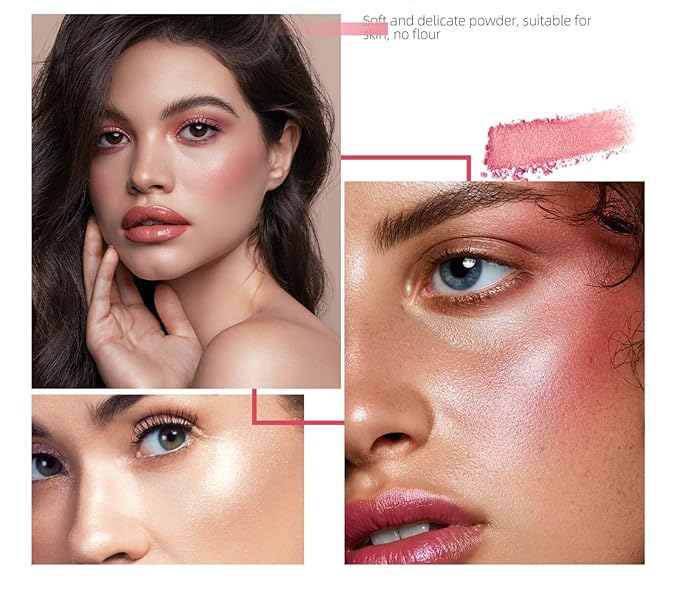 MAEPEOR Matte Face Blush 8 Colors Lightweight Natural Look Face Blush Long-Lasting and Highly Pigmented Powder Blush for Cheeks (Color 02)