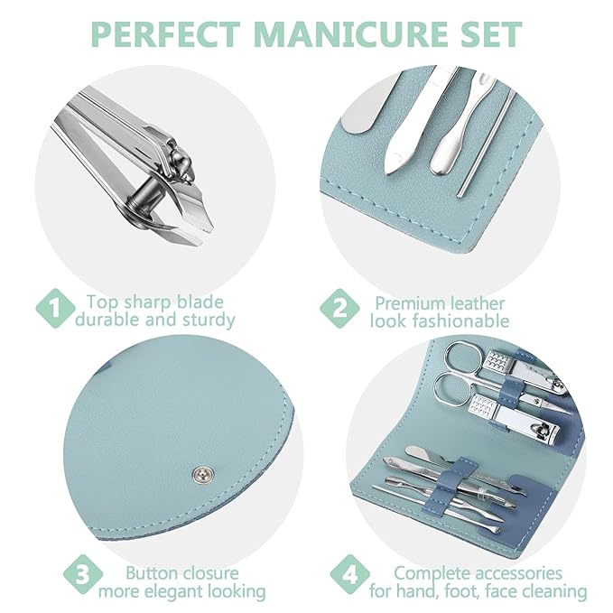 60 Sets Travel Manicure Set Nail Clippers Bulk Pedicure Kit 7 in 1 Stainless Steel Professional Nail Set Grooming Kits Nail Care Tools for Women Men(Bright Color)