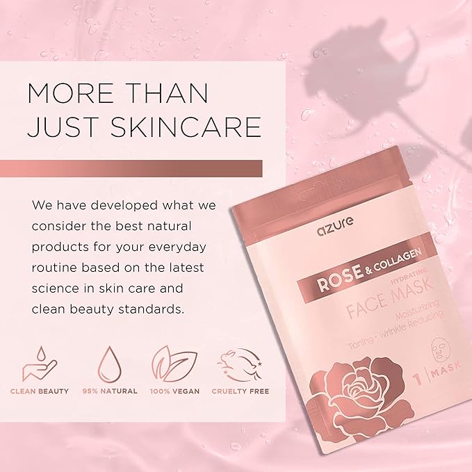 Azure Cosmetics Skin Treatment Mask - Deeply Hydrates, Tightens and Smooths Dry Skin, Softens Wrinkles and Fine Lines, Radiant and Glowing Skin