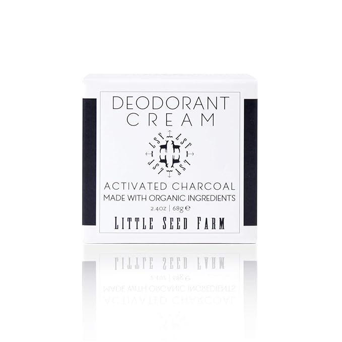 Little Seed Farm All Natural Deodorant Cream, Aluminum Free Deodorant for Women or Men, 2.4 Ounce - Activated Charcoal