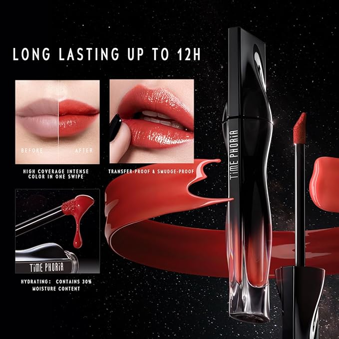 STELLAR DUST LIP STAIN-Long Lasting, Waterproof and Transferproof Lip Tint, Glossy Finish Lip Gloss, Lightweight Lipstick, High Coverage, Stocking Stuffers For Teen Girls(17 EROS)