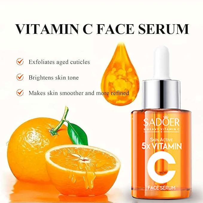 Vitamin C Skincare Set for Women & Teens - 6Pcs Travel Skincare Kit with Cleanser, Toner, Serum, Eye Cream, Face Cream & Lotion - Hydrating, Teen Skin Care & Women's Facial Gift Set