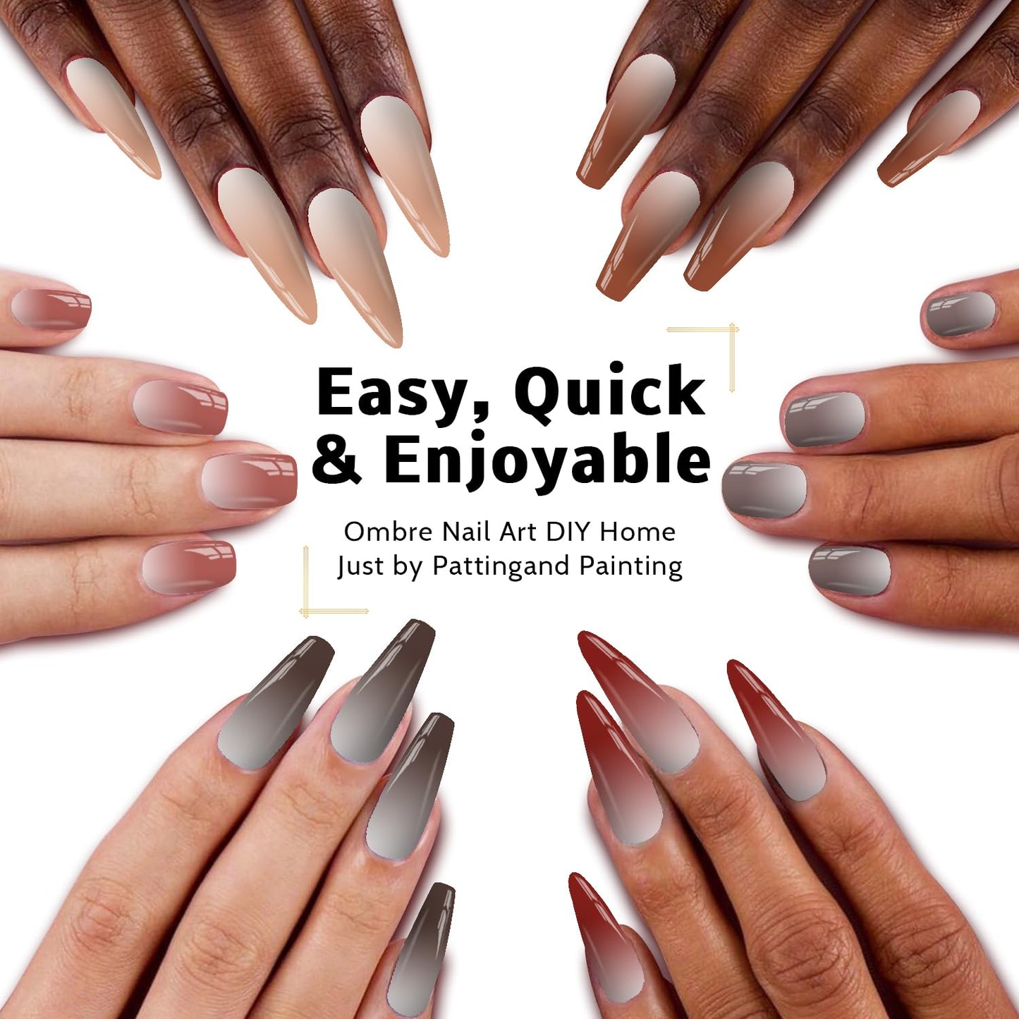 Sponge Pat Paint Nail Gel & Tools Kit, 9 Colors Ombre Nails Gradient Gel Nail Blush Blooming Aura Nails Drawing Stripper Floral Painting Nail Art, No Wipe, UV/LED Curing (9 Colors Set F)