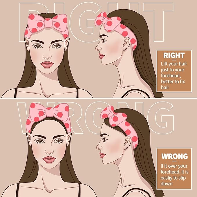 Teenitor Makeup and Spa Headbands, Bow Headbands for Women's Skincare and Face Washing
