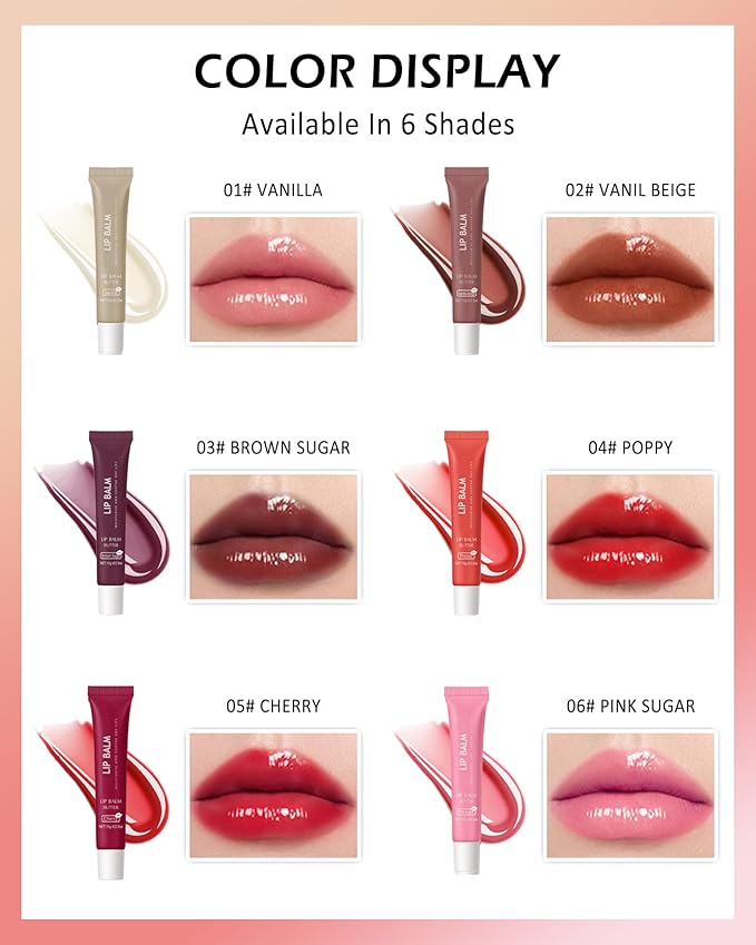 Lip Balm Butter Pink Sugar,Hydrating Tinted Butter Lip Gloss,Clear Lip Mask Lip Moisturizer,Lip Treatment Balm Lipgloss,Non-Sticky Jelly Glow Reviver Fat Lip Oil,Thanksgiving Makeup Gift for Women-06