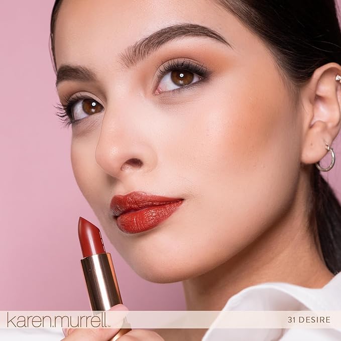 Karen Murrell - Natural Lip Stick - Lipstick 31 Desire - Brown Lipstick - Matte Finish, 100% Natural Ingredients, Moisturizes & Hydrates Lips - Paraben & Cruelty Free