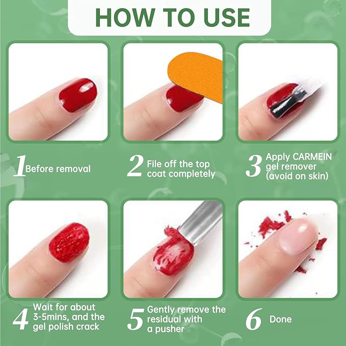 Gel Nail Polish Remover (2pcs)-Professional Gel Nail Polish Remover for Nails, Quickly Remove Nail Polish in 2-5 Minutes, Magic Soak Off Gel Polish