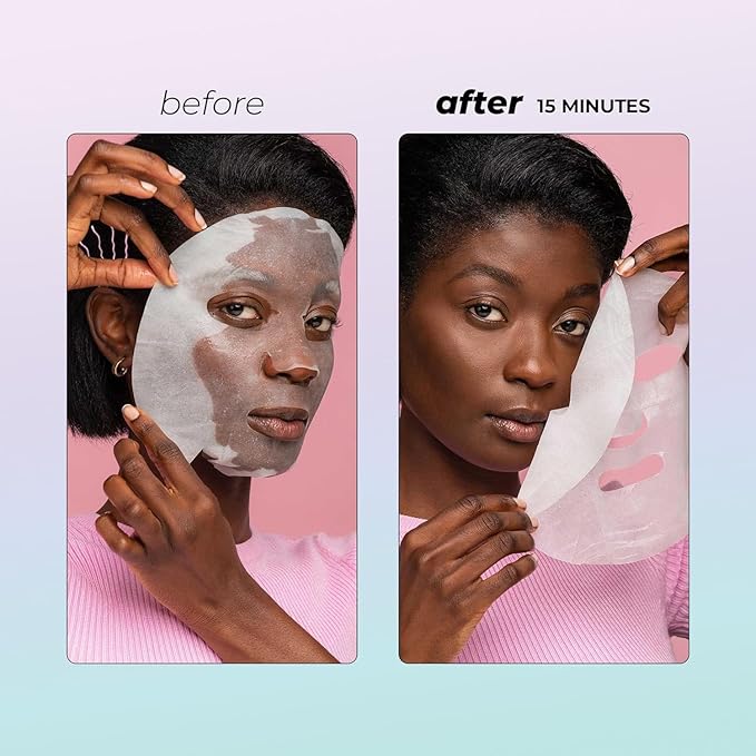 Vitamasques Multivitamin Face Mask, 8-Pack - Hydrating and Nourishing Korean Skincare for Radiant Skin, Provides Vitamins B, C & E