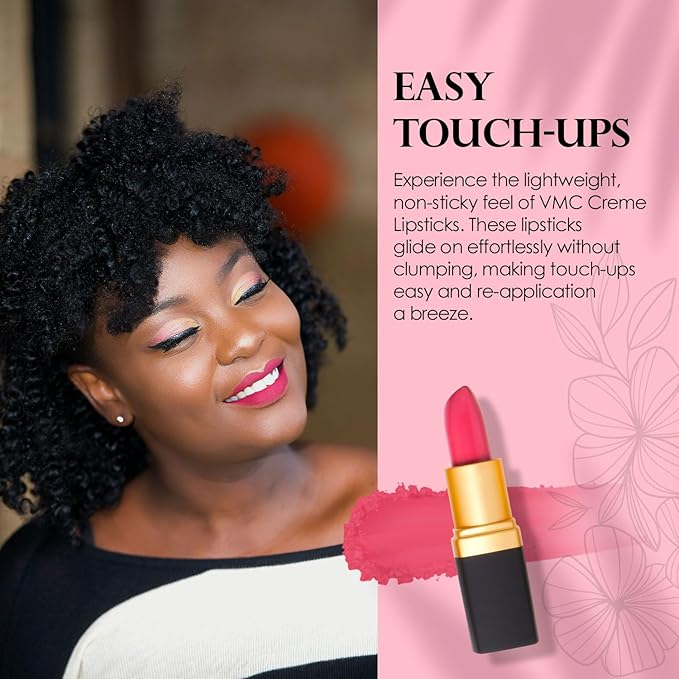 Vera Moore Creme Lipstick, Long Lasting, Lightweight, Moisturizing Opaque Color with Staying Power, Fragrance, and Paraben Free Cosmetics Soft Lipstick (Yes)