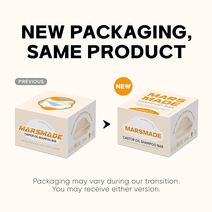 Castor Oil Shampoo Bar 2.0 - Hydrating & Moisturizing Natural Hair Soap Bar Shampoo for Hair Growth & Scalp Nourishment - Bathing Soap Solid Shampoo for All Hair Types (120g, 4.23oz)