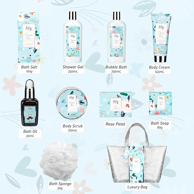 Mothers Day Gifts for Mom XXXL Relaxing Perfumes Spa Gift Set Luxury Bath & Body Gift Set with Shower Gel | Christmas, Birthday, Pampering Gifts for Her, Wife Self Care Bridal Shower Pamper Kit