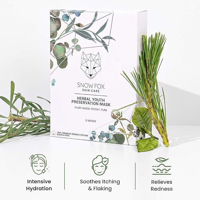 Snow Fox Herbal Youth Mask with Elasticity Production and Collagen Boost, 5-Pack