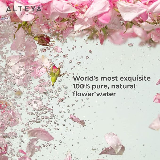 Alteya High-Potency Rose Water USDA Organic Facial Toner, 3000 Roses in a Bottle, 3.4 Fl Oz/100mL Pure Bulgarian Rosa Damascena Flower Water, Award-Winning Moisturizer in Miron Biophotonic Glass