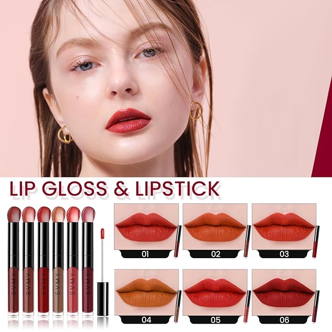 Makeup Kit for Women Full Kit, Travel Makeup Kit, Makeup Gift Set for Teens Girls Beginners Professionals, Makeup Bundle Include 2 Matte & Glitter Eyeshadow Palettes, Lip Gloss Set