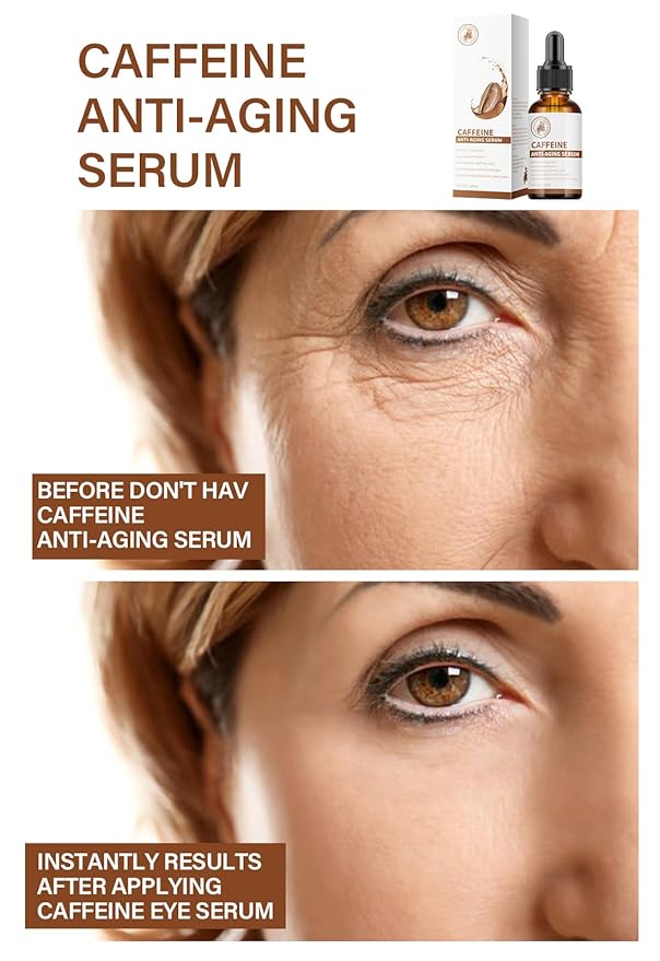 Caffeine Eye Serum Under Eye Treatment Serum for Moisturizing Anti-Aging Brightening Eye Serum, Caffeine Eye Cream for Wrinkles, Dark Spots and Dark Circles Beauty Skin Care