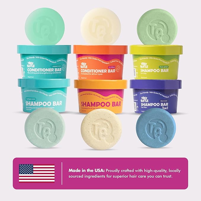 Vitamin B5 + Citrus Essential Oils Shampoo Bar – Dry shampoo for Hair Care - Women & Men – Strengthens Damaged Hair – Natural, Paraben & Sulfate-Free – All Hair Types – Made in USA – 4.5oz (Pack of 2)