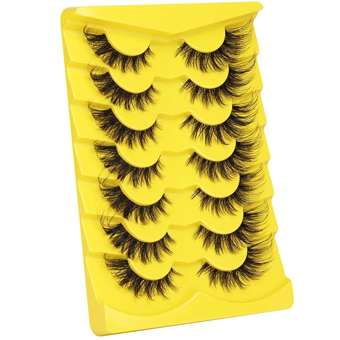 Fox Eye Lashes Wispy False Eyelashes Natural Look Clear Band Lashes 20mm 3D Mink Lash Cat Eye Spiky Strip Eyelashes Pack by Kiromiro