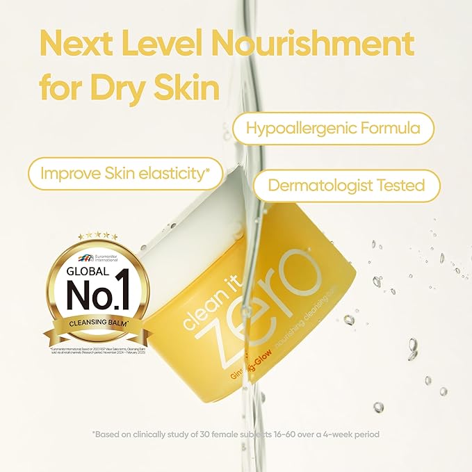 BANILA CO Clean it Zero Nourishing Cleansing Balm | Korean Makeup Remover for Dry Skin | Vegan | Cleansing Oil, Facial Cleanser Made with Ginseng Root & Soybean Peptide (100ml / 3.38 fl. oz)