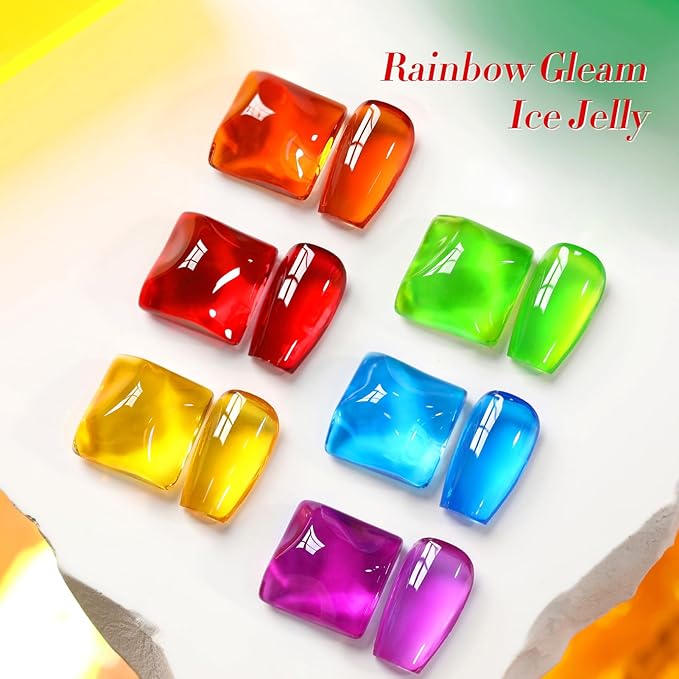 Born Pretty Neon Jelly Gel Nail Polish Glass Crystal Transparent Halloween Collection Soak Off Gel Nail Kit Minicure DIY Gifts 6PCS