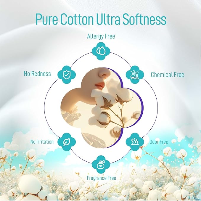 Luxuriously Soft Disposable Face Towel, 100% Cotton, Extra Large 12" x 10" Ultra Soft Dry Wipe for Face Wash, Makeup Remover, Bio-Based Towelette for Sensitive Skin 160 Count (2 Pack)