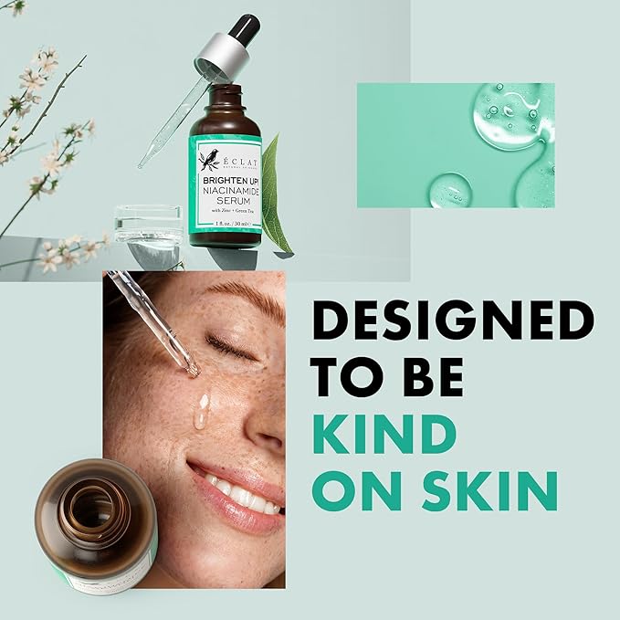 Eclat Skincare Clarifying Niacinamide Serum - 12% Niacinamide with Zinc PCA & Hyaluronic Acid - Hydrating & Soothing Formula - Facial Serum for Minimizing Pores and Improving Skin Texture 1 Fl Oz