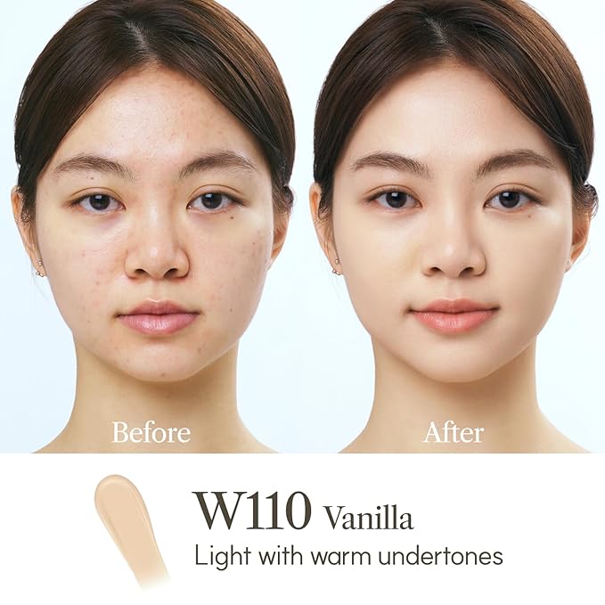 THE FACE SHOP Ink Lasting Liquid Foundation, Full Coverage, 72‑Hour Wear Semi‑Matte Finish, Makeup with Bakuchiol, N110 Buttercream, 0.84 Fl. Oz.