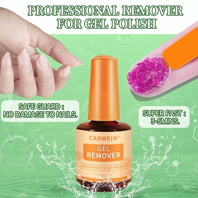 Gel Nail Polish Remover, Gel Polish Remover for Nails In 2-5 Minutes,Gel Nail polish Quickly & Easily, No Soaking or Wrapping Foil, 15ml Magic Remover Gel Polish Soak off & Cuticle Oils
