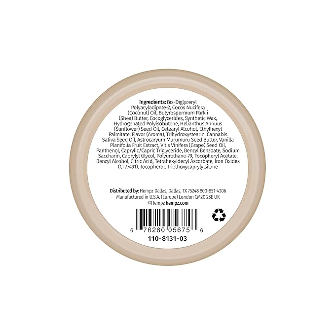 Hempz Hydrating Lip Sleeping Mask - Whipped Vanilla (.95 Oz.) | Overnight Hydrating Lip Balm for Dry Lips, Lip Repair, Chapped Lip Treatment & Nourishment for Women