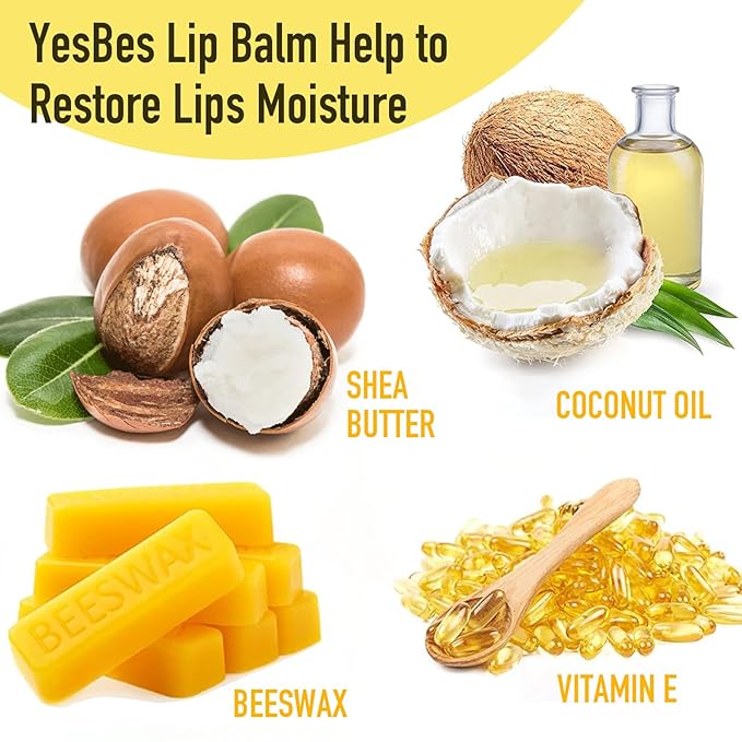 128 Pack Lip Balm, Natural Lip Balm Bulk with Vitamin E and Coconut Oil, Moisturizing Lip Balm for Dry Cracked Lips, Lip Balm for Stocking Stuffers - 8 Flavors