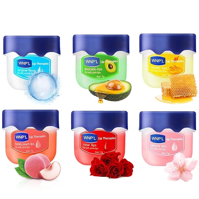 Lip Balm Set, 6Pcs Fruit Moisturizing Lip Balm, Lip Moisturizer Tinted Lip Balm, Hydrating Lip Balm For Reduce Lip Wrinkles, Dead Skin, Dry & Chapped, Cute Lip Balm Set For Women