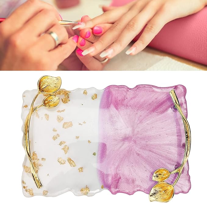 Resin Nail Palette Nail Palette Nail Art Makeup Display Board Manicure Stand Manicure Palette Nail Art Color Manicure Nails DIY Tool (Pink)