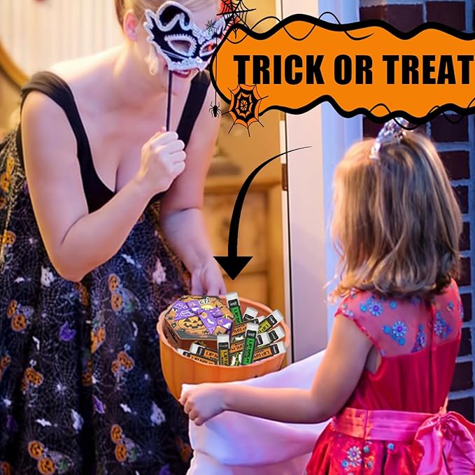 Yopela 19 Pack Halloween Lip Balm Party Favors, Lip Care Set with Vitamin E & Coconut Oil to Moisturize Repair Dry Chap Lips, 18 Flavors,Perfect for Trick-or-Treat Gifts or Goodie Bag Stuffers